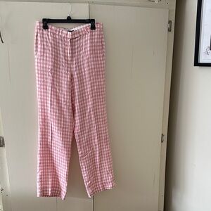 J. Crew Pink and White Gingham Pants